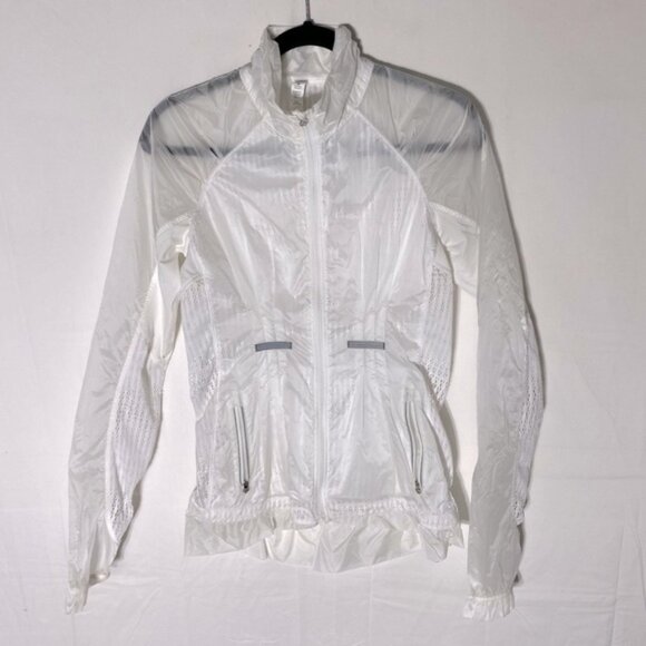 Lululemon Athletica White Run Wild Semi Sheer Partial Mesh Activewear Jacket 4 - Picture 1 of 16